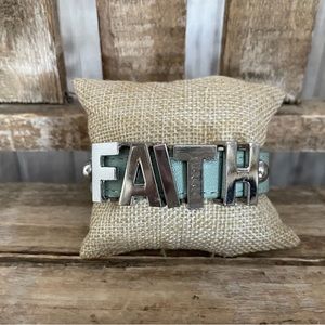 Women's BCBGeneration Leather Mint Silver Tone FAITH Bracelet NEW